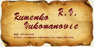 Rumenko Vukomanović vizit kartica